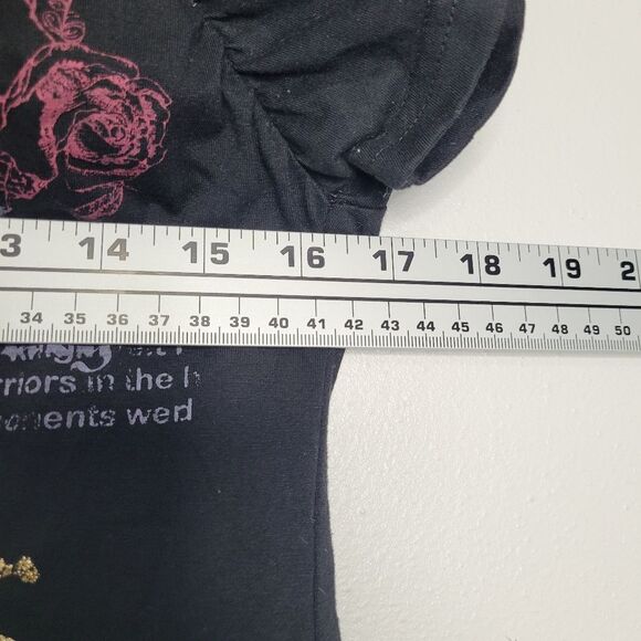 Vintage y2k black grunge sparkly butterfly graphic chain halter cap sleeve large - Picture 5 of 8